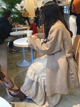 「Green　Parks（グリーンパークス）のアイテム（その他アウター）」を使った、canelle3さん（レディース・151cm）の秋コーディネート