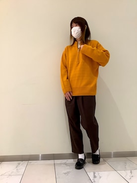 「カップルコーデ」｜「アイテム（スラックス）」を使った、BRICK＆SONS 町田東急ツインズ店さん（レディース・166cm）の秋コーディネート
