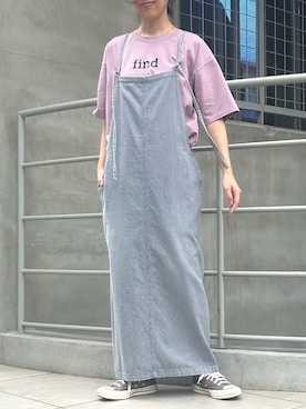 「アイテム（ジャンパースカート）」を使った、yuriさん（レディース・162cm）の夏コーディネート