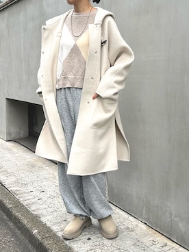 「アイテム（ダッフルコート）」を使った、yさん（レディース・162cm）の冬コーディネート