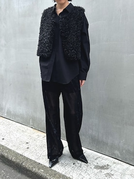 「アイテム（その他アウター、ブラック系）」を使った、yuriさん（レディース・162cm）の秋コーディネート