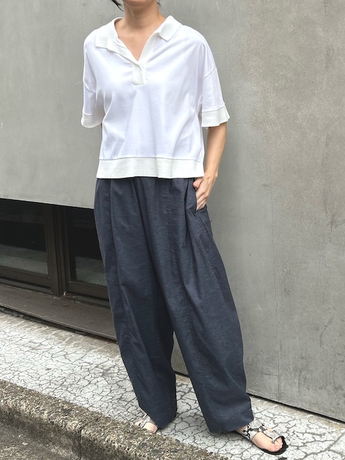 ヘンプシャンブレーバレルパンツ