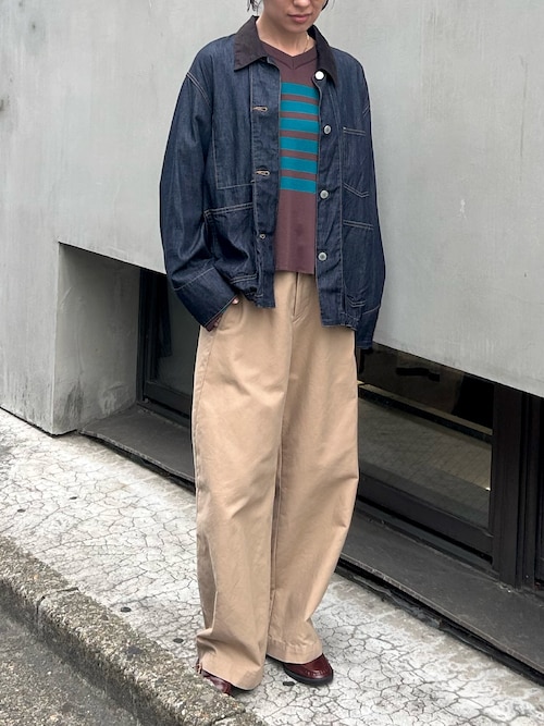 オーガニックコットン バレルチノパンツ
