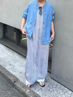 「ストライプワンピース」｜yさん（レディース・162cm）の春コーディネート