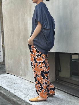 「花柄パンツ」｜yさん（レディース・162cm）の春コーディネート