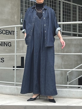 「セットアップスタイル」｜「アイテム（オールインワン・サロペット）」を使った、yさん（レディース・162cm）の秋コーディネート