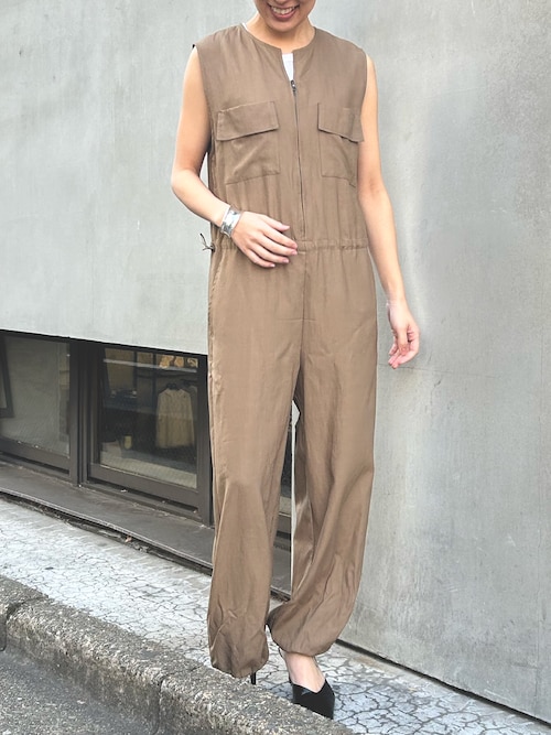 美品　メゾンエウレカ　オールインワン　ヘリンボーン　フリーサイズ　クリーニング済 FUJIKO×ELENDEEK】バイカラーコンビネゾン（つなぎ