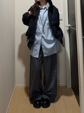 「アイテム（スラックス）」を使った、ちひろさん（レディース・153cm）の秋コーディネート