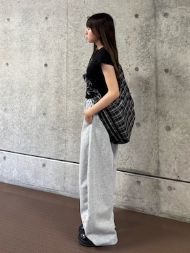 「アイテム（メッセンジャーバッグ）」を使った、ちひろさん（レディース・153cm）の夏コーディネート