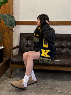 「アイテム（サンダル）」を使った、ちひろさん（レディース・153cm）の秋コーディネート