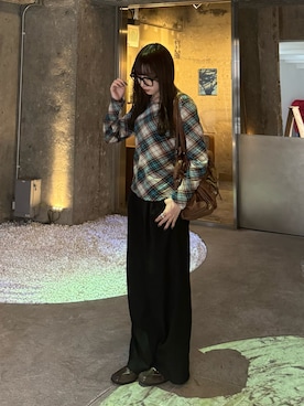 「アイテム（ファッション雑貨）」を使った、ちひろさん（レディース・153cm）の秋コーディネート