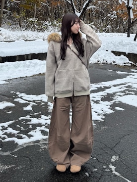 「アイテム（パーカー）」を使った、ちひろさん（レディース・153cm）の秋コーディネート