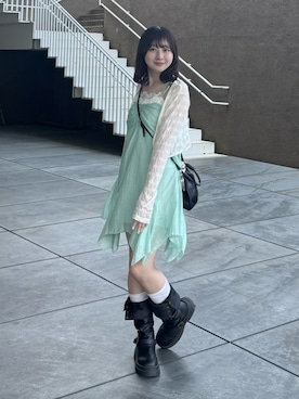 「milliamのアイテム（ワンピース、グリーン系）」を使った、ちひろさん（レディース・153cm）の夏コーディネート