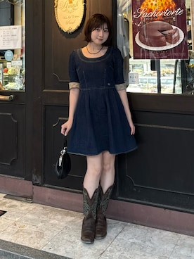 「milliamのアイテム（ショルダーバッグ、ブラック系）」を使った、ちひろさん（レディース・153cm）の秋コーディネート