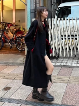 「アイテム（デニムスカート）」を使った、ちひろさん（レディース・153cm）の秋コーディネート