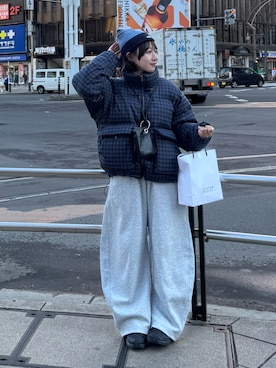 「アイテム（ブルゾン）」を使った、ちひろさん（レディース・153cm）の冬コーディネート