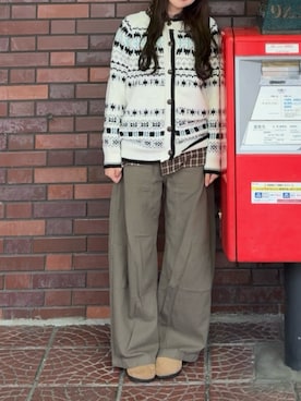 「アイテム（サンダル）」を使った、ちひろさん（レディース・153cm）の秋コーディネート