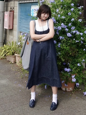 「HUNTER(ハンター)のアイテム」を使った、ちひろさん(レディース・153cm)の夏コーディネート