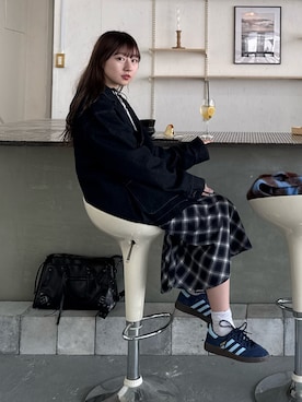 「アイテム（ジャケット/アウター、ブルー系）」を使った、ちひろさん（レディース・153cm）の冬コーディネート