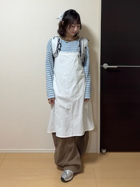 「NEW BALANCE（ニューバランス）のMR530KA　530（スニーカー、シルバー系）」を使った、ちひろさん（レディース・153cm）の春コーディネート