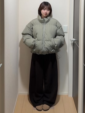 「アイテム（サンダル）」を使った、ちひろさん（レディース・153cm）の冬コーディネート