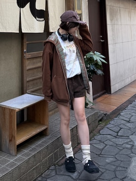 「アイテム（サンダル）」を使った、ちひろさん（レディース・153cm）の冬コーディネート