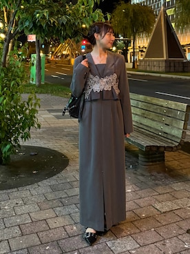 「アイテム（ドレス）」を使った、ちひろさん（レディース・153cm）の秋コーディネート