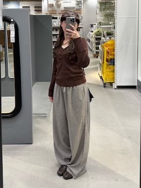 「アイテム（バックパック/リュック）」を使った、ちひろさん（レディース・153cm）の秋コーディネート