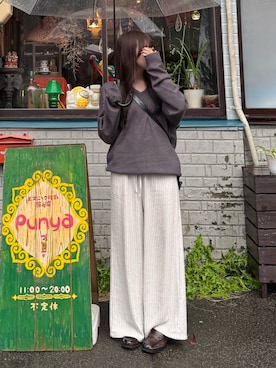 「アイテム（ローファー）」を使った、ちひろさん（レディース・153cm）の秋コーディネート