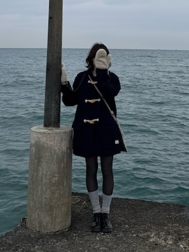 「ダッフルコート」｜ちひろさん（レディース・153cm）の春コーディネート