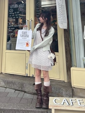 「アイテム（ブーツ）」を使った、ちひろさん（レディース・153cm）の夏コーディネート