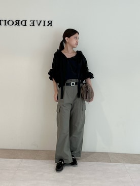 「アイテム（カーゴパンツ）」を使った、hirokoさん（レディース・158cm）の夏コーディネート