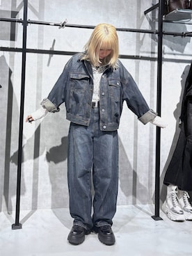 「PAGEBOY（ページボーイ）の【前後2WAY仕様】ラメテレコ2WAYタンク/タンクトップ（タンクトップ）」を使った、さとみんさん（レディース・157cm）の秋コーディネート