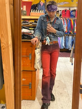 「アイテム（デニムジャケット）」を使った、dig.nkkさん（メンズ・170cm）の秋コーディネート