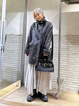 「アイテム（ムートンコート）」を使った、みきのすけさん（レディース・160cm）の秋コーディネート