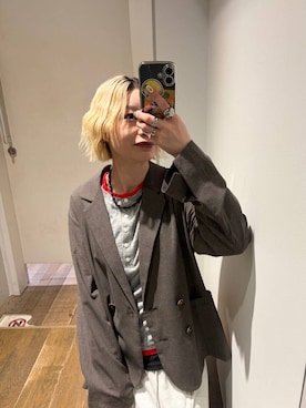 「JEANASIS（ジーナシス）のキリカエボリュームローファー/573242（ローファー、ブラック系）」を使った、みきのすけさん（レディース）の春コーディネート