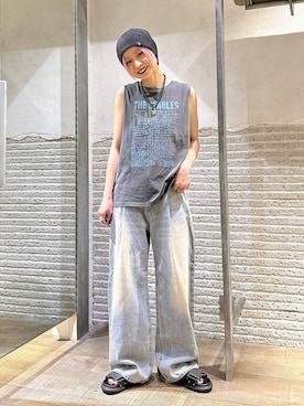 「アイテム（ニットキャップ/ビーニー）」を使った、みきのすけさん（レディース・160cm）の夏コーディネート