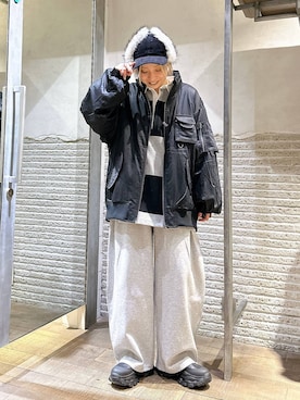 「アイテム（ポロシャツ）」を使った、みきのすけさん（レディース・160cm）の冬コーディネート