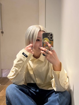 「JEANASIS（ジーナシス）の【CONVERSE別注】オールスタートレックウエーブ DENIM HI/TREKWAVE/633957（スニーカー、ブルー系）」を使った、みきのすけさん（レディース）の春コーディネート