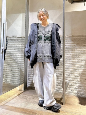 「アイテム（スウェットパンツ）」を使った、みきのすけさん（レディース・160cm・30代）の冬コーディネート