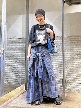 「アイテム（ニットキャップ/ビーニー）」を使った、みきのすけさん（レディース・160cm・30代）の夏コーディネート