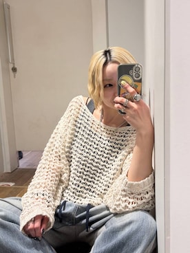 「JEANASIS（ジーナシス）のチャンキーMIXチェーンネックレス/638291（ネックレス、シルバー系）」を使った、みきのすけさん（レディース）の春コーディネート