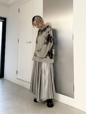 「アイテム（スカート、シルバー系）」を使った、みきのすけさん（レディース・160cm）の秋コーディネート