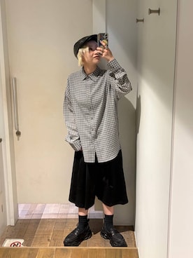 「JEANASIS（ジーナシス）のアイテム（パンツ）」を使った、みきのすけさん（レディース・160cm）の春コーディネート