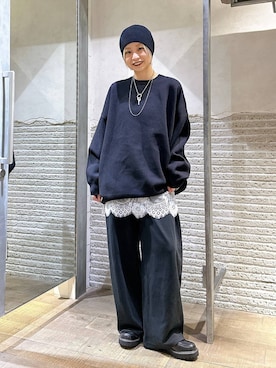 「アイテム（ニットキャップ/ビーニー）」を使った、みきのすけさん（レディース・160cm・30代）の秋コーディネート