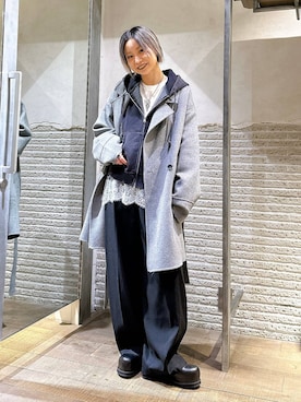 「アイテム（ピーコート）」を使った、みきのすけさん（レディース・160cm）の秋コーディネート