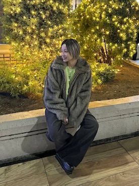 「JEANASIS（ジーナシス）のMIXカラーファーブルゾン/137489（ブルゾン）」を使った、みきのすけさん（レディース・160cm・30代）の秋コーディネート