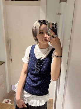 「JEANASIS（ジーナシス）のパファーボリュームサンダル/661919（サンダル、ブラック系）」を使った、みきのすけさん（レディース）の夏コーディネート
