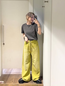 「JEANASIS（ジーナシス）のヴィンテージライトミニウラケSS/1050671（Tシャツ/カットソー、グレー系）」を使った、みきのすけさん（レディース）の夏コーディネート