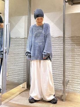 「アイテム（ニットキャップ/ビーニー）」を使った、みきのすけさん（レディース・160cm）の秋コーディネート